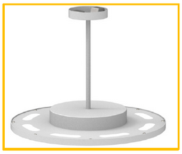 Cyanlite LED round panel light for direct and indirect light stem mounted